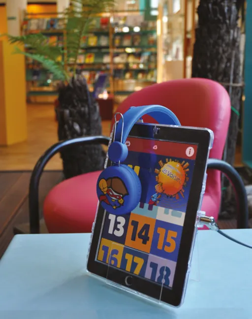 Un coin d’écoute munki à la bibliothèque de La Roche-sur-Yon